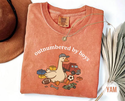Funny Boy Mom Shirt, Outnumbered By Boys, Silly Goose Tee, Mothers Day Gift, Mom Of Boys Top, Comfort Colors Apparel, Chaotic Motherhood