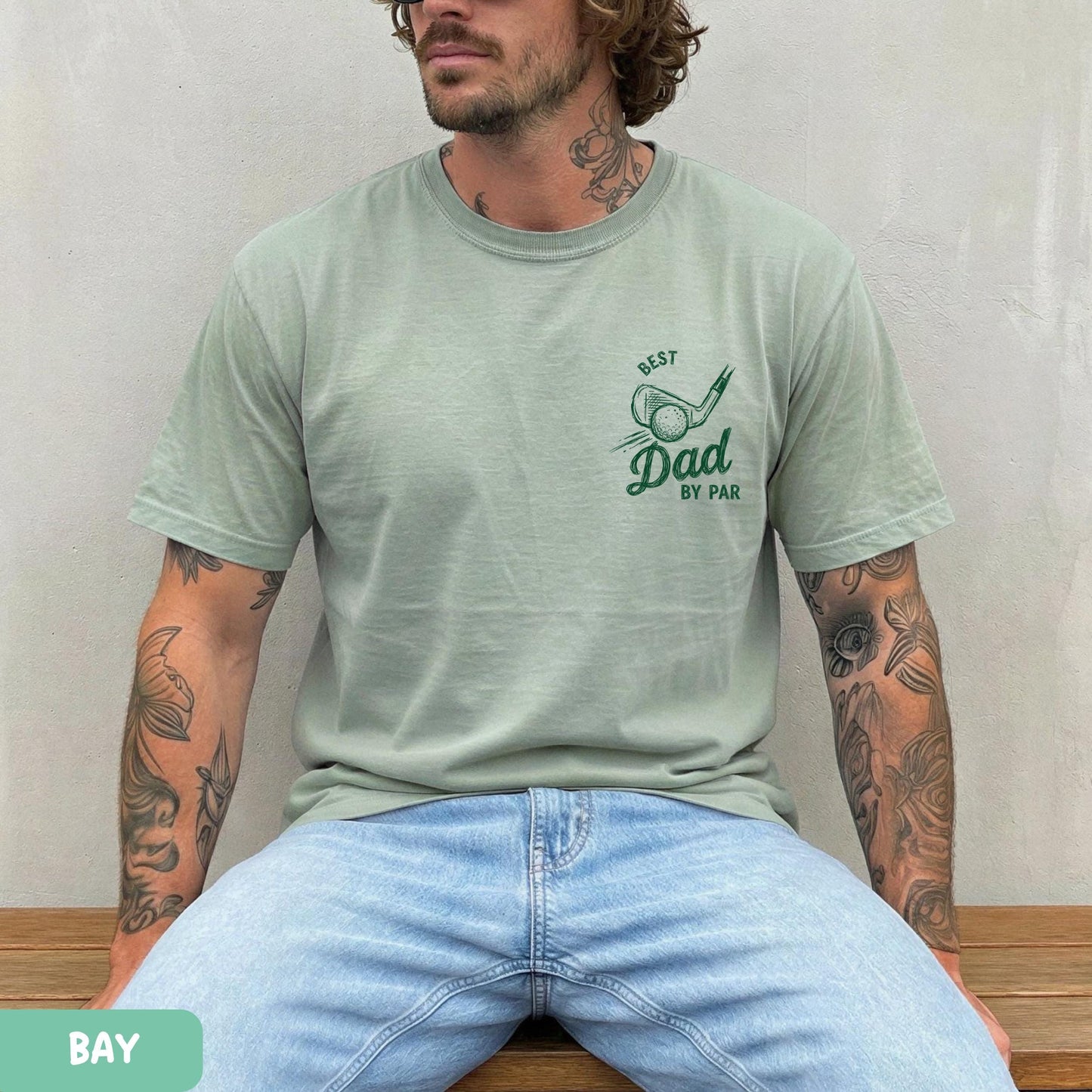 Best Dad By Par Comfort Colors Shirt, Fathers Day Golf Tee, Golf Lover Dad Shirt, Golf Daddy Birthday Gift