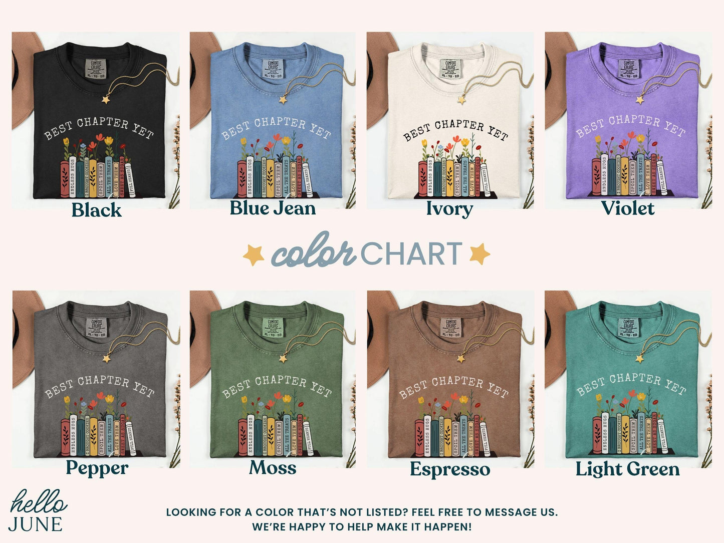The Best Chapter Yet Grandma Announcement Shirt Personalized Grandma Mothers Day Gift Comfort Colors Grandma Gift for Grandma Book Lover
