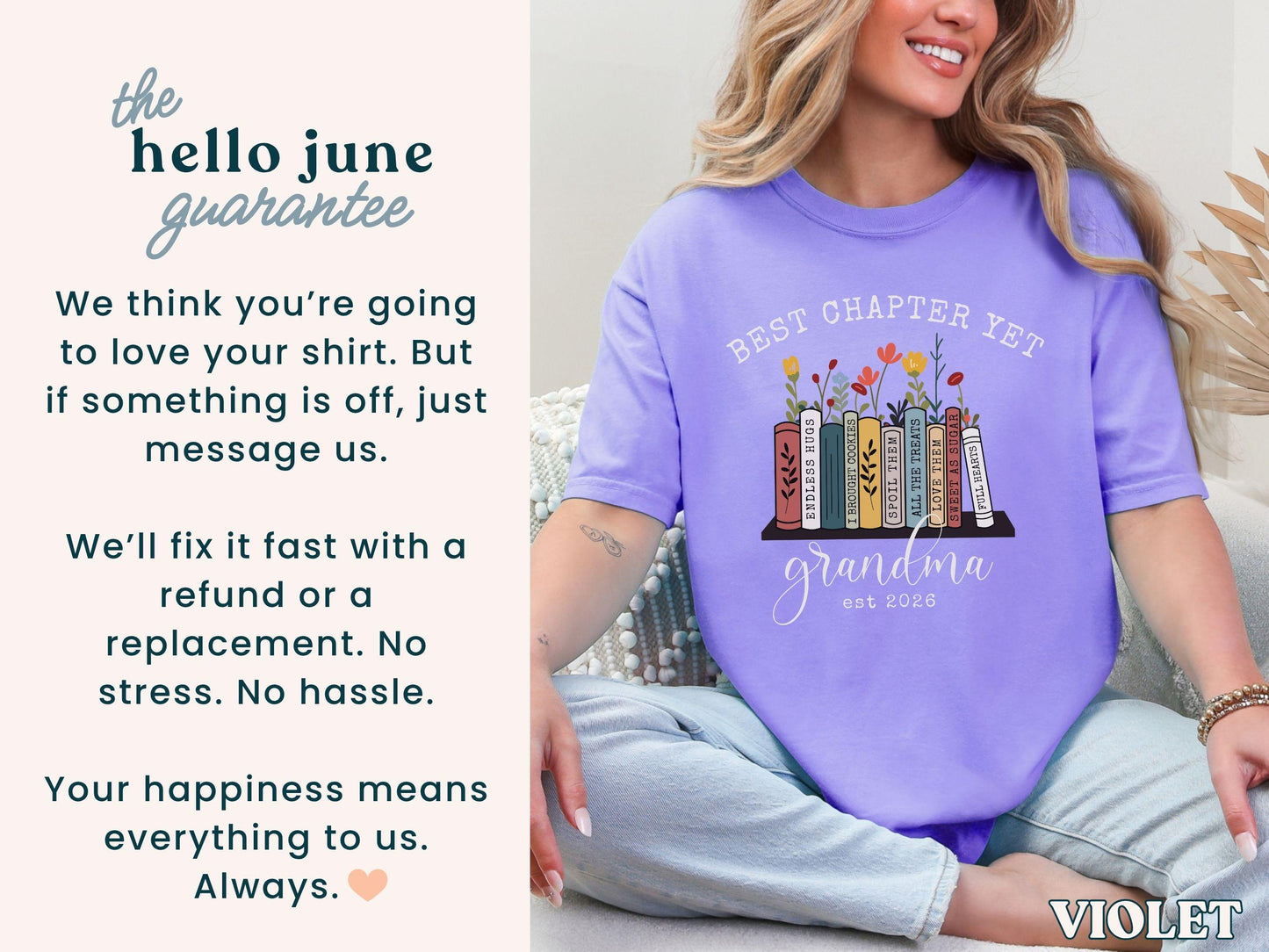The Best Chapter Yet Grandma Announcement Shirt Personalized Grandma Mothers Day Gift Comfort Colors Grandma Gift for Grandma Book Lover