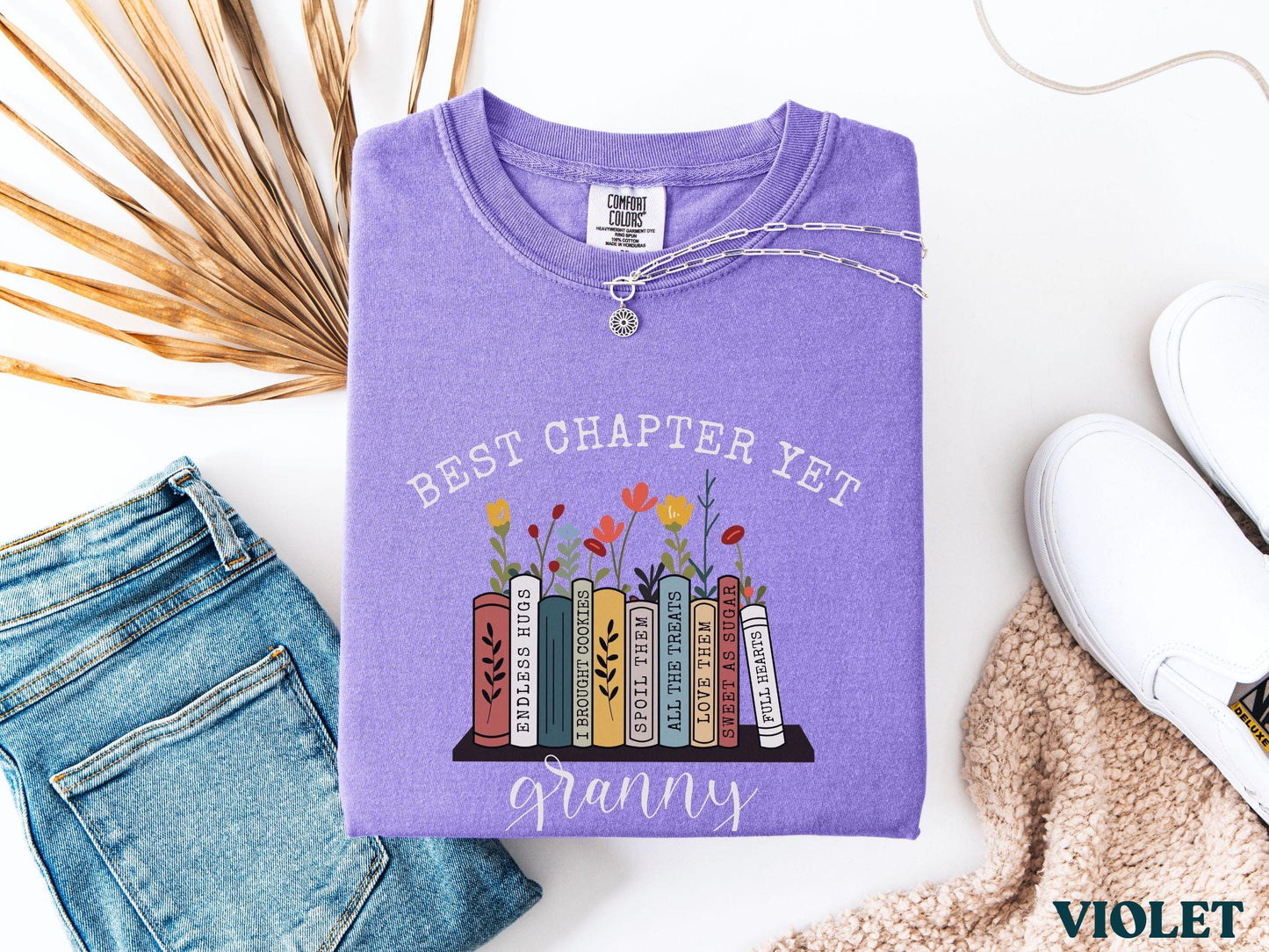 The Best Chapter Yet Grandma Announcement Shirt Personalized Grandma Mothers Day Gift Comfort Colors Grandma Gift for Grandma Book Lover