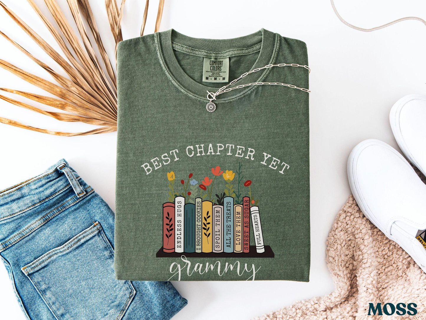 The Best Chapter Yet Grandma Announcement Shirt Personalized Grandma Mothers Day Gift Comfort Colors Grandma Gift for Grandma Book Lover