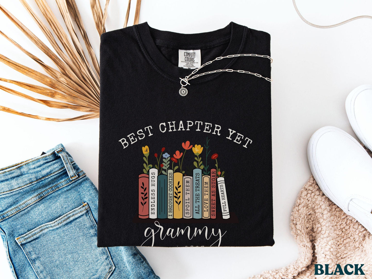 The Best Chapter Yet Grandma Announcement Shirt Personalized Grandma Mothers Day Gift Comfort Colors Grandma Gift for Grandma Book Lover