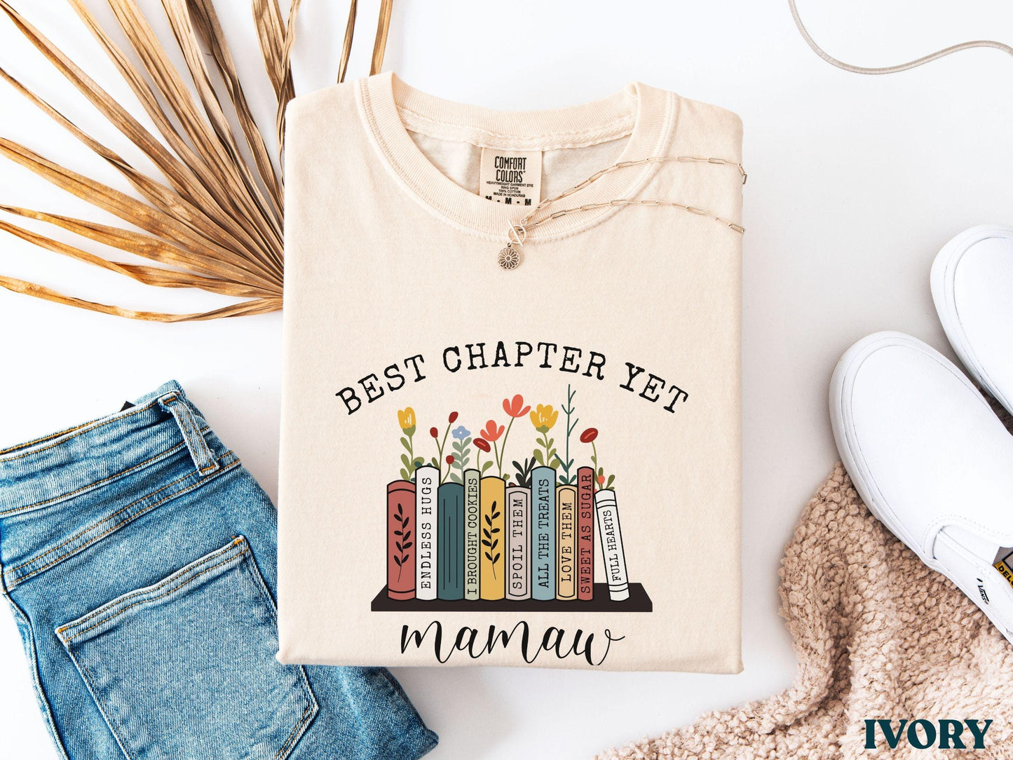 The Best Chapter Yet Grandma Announcement Shirt Personalized Grandma Mothers Day Gift Comfort Colors Grandma Gift for Grandma Book Lover
