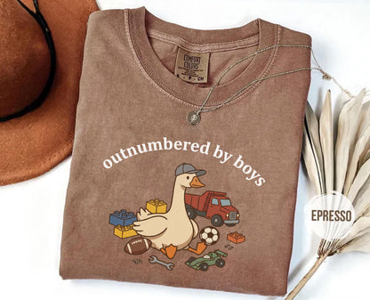 Funny Boy Mom Shirt, Outnumbered By Boys, Silly Goose Tee, Mothers Day Gift, Mom Of Boys Top, Comfort Colors Apparel, Chaotic Motherhood