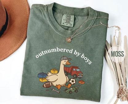 Funny Boy Mom Shirt, Outnumbered By Boys, Silly Goose Tee, Mothers Day Gift, Mom Of Boys Top, Comfort Colors Apparel, Chaotic Motherhood
