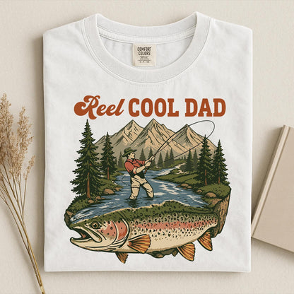 Comfort Colors Reel Cool Dad Shirt,Funny Fishing Dad Shirt, Reel Cool Dad Graphic Tee,  Vintage Dad Day T-shirt