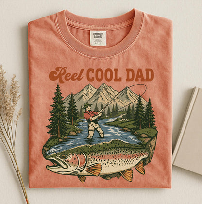 Comfort Colors Reel Cool Dad Shirt,Funny Fishing Dad Shirt, Reel Cool Dad Graphic Tee,  Vintage Dad Day T-shirt