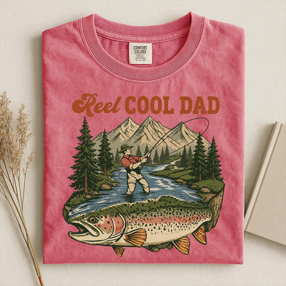 Comfort Colors Reel Cool Dad Shirt,Funny Fishing Dad Shirt, Reel Cool Dad Graphic Tee,  Vintage Dad Day T-shirt