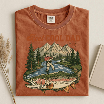 Comfort Colors Reel Cool Dad Shirt,Funny Fishing Dad Shirt, Reel Cool Dad Graphic Tee,  Vintage Dad Day T-shirt