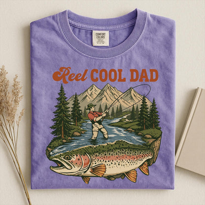 Comfort Colors Reel Cool Dad Shirt,Funny Fishing Dad Shirt, Reel Cool Dad Graphic Tee,  Vintage Dad Day T-shirt
