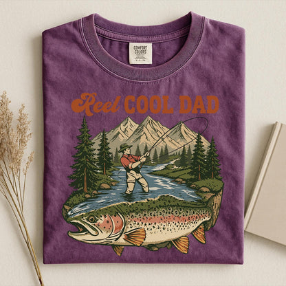 Comfort Colors Reel Cool Dad Shirt,Funny Fishing Dad Shirt, Reel Cool Dad Graphic Tee,  Vintage Dad Day T-shirt