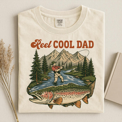 Comfort Colors Reel Cool Dad Shirt,Funny Fishing Dad Shirt, Reel Cool Dad Graphic Tee,  Vintage Dad Day T-shirt