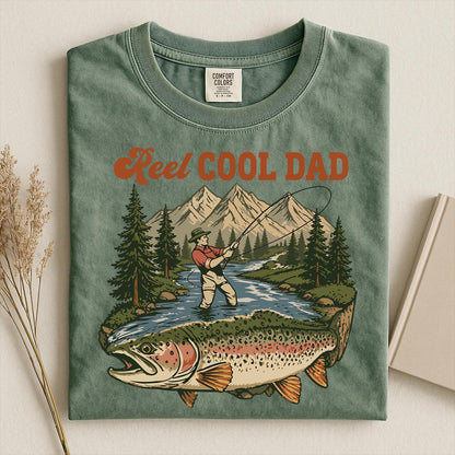 Comfort Colors Reel Cool Dad Shirt,Funny Fishing Dad Shirt, Reel Cool Dad Graphic Tee,  Vintage Dad Day T-shirt