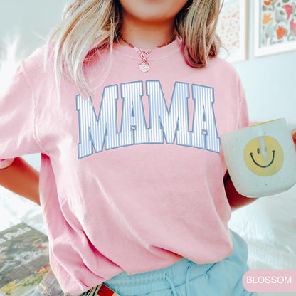 Comfort Colors Mama Shirt, Mothers Day Gift, Cute Mom Shirt, Mama Tee, Gingham Mama Shirt, New Mom Gift, Baby Shower Gift, Gift for Mama