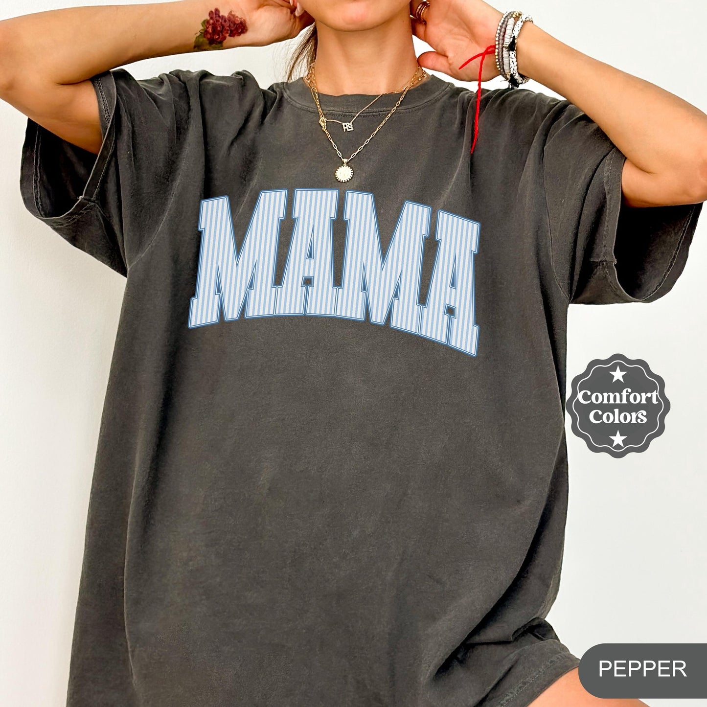 Comfort Colors Mama Shirt, Mothers Day Gift, Cute Mom Shirt, Mama Tee, Gingham Mama Shirt, New Mom Gift, Baby Shower Gift, Gift for Mama
