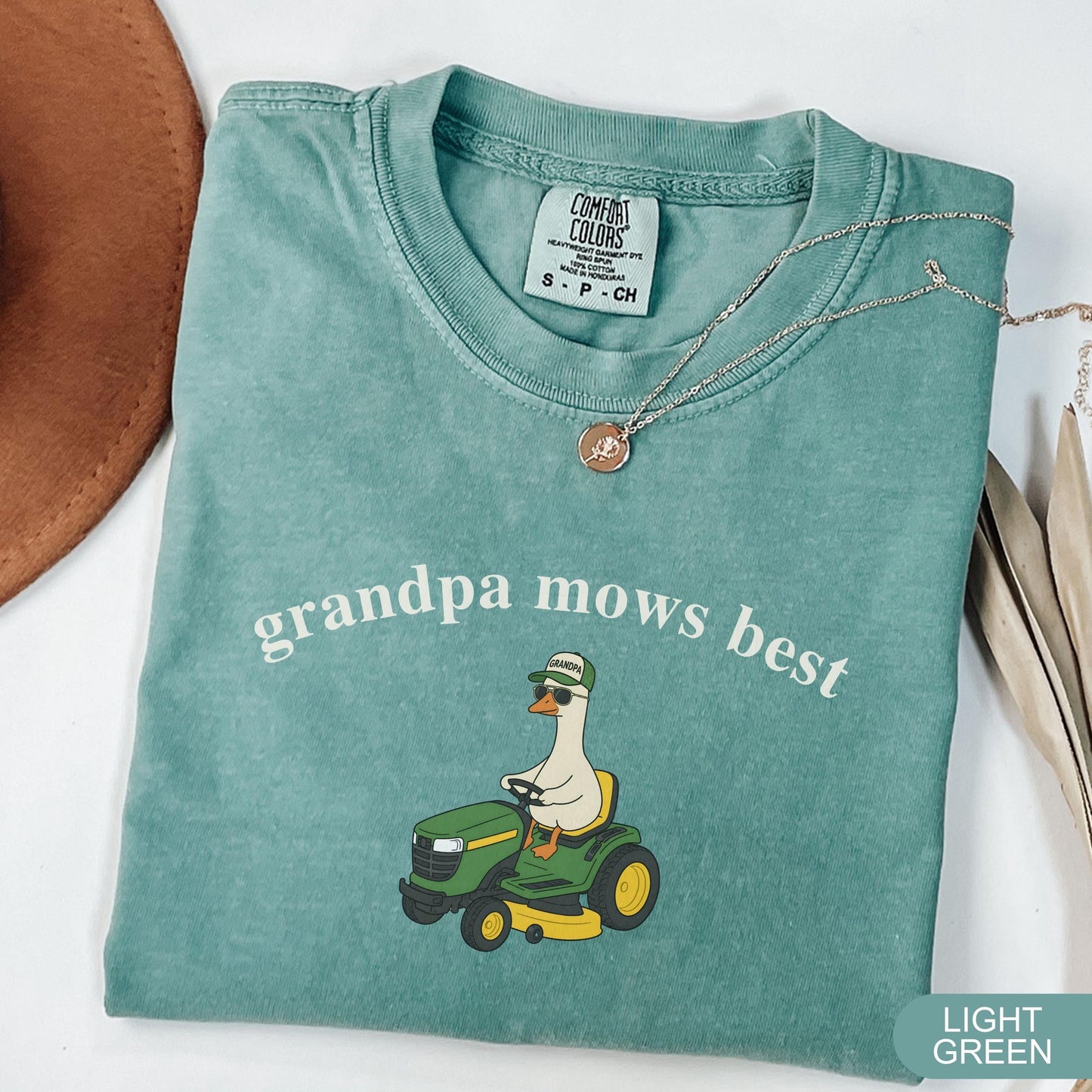 Comfort Colors Grandpa Mows Best, Funny Goose Father's Day Gift,Goose Lawn Mower Tee,Father's Day Shirt for Grandpa, Gift for Grandpa
