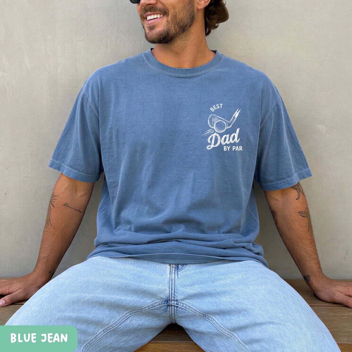 Best Dad By Par Comfort Colors Shirt, Fathers Day Golf Tee, Golf Lover Dad Shirt, Golf Daddy Birthday Gift
