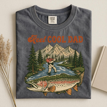 Comfort Colors Reel Cool Dad Shirt,Funny Fishing Dad Shirt, Reel Cool Dad Graphic Tee,  Vintage Dad Day T-shirt