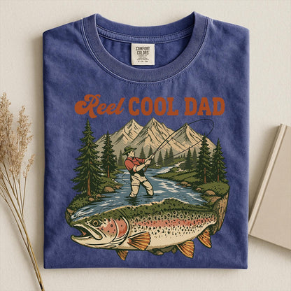 Comfort Colors Reel Cool Dad Shirt,Funny Fishing Dad Shirt, Reel Cool Dad Graphic Tee,  Vintage Dad Day T-shirt