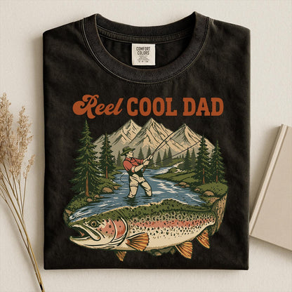 Comfort Colors Reel Cool Dad Shirt,Funny Fishing Dad Shirt, Reel Cool Dad Graphic Tee,  Vintage Dad Day T-shirt