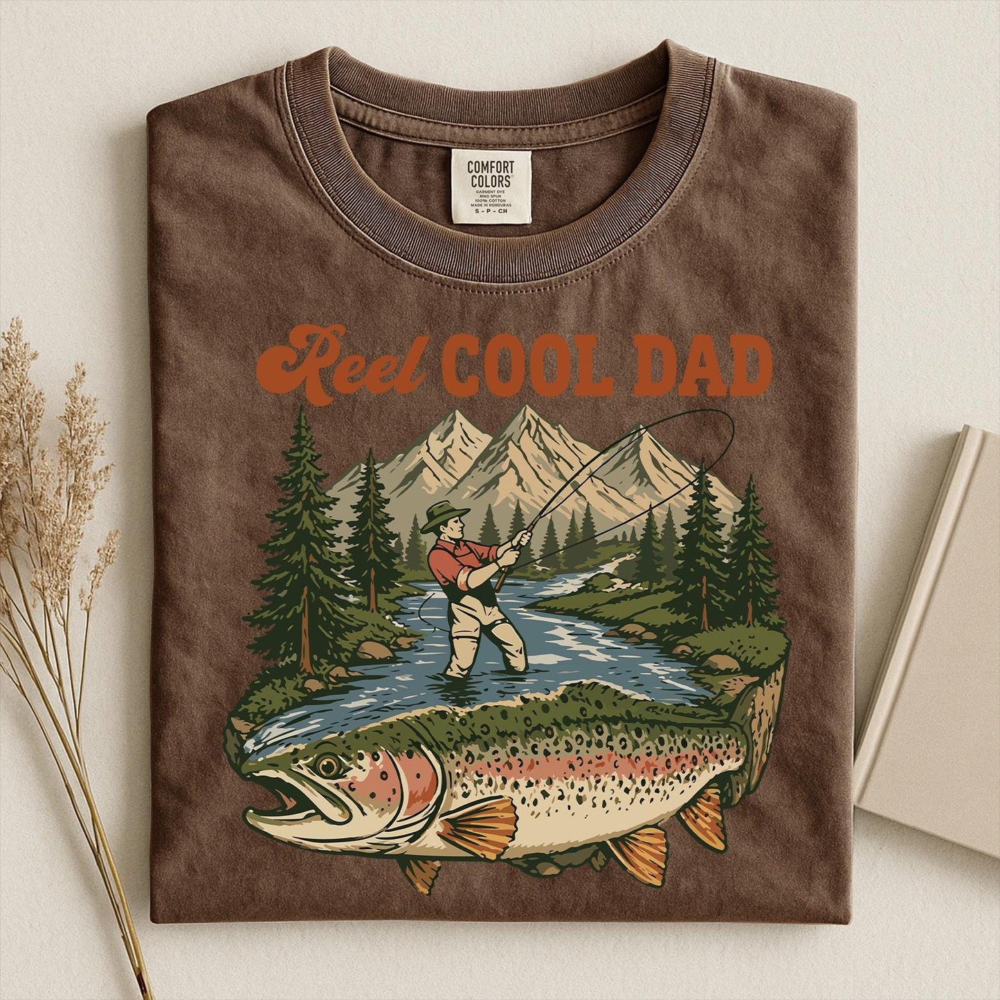Comfort Colors Reel Cool Dad Shirt,Funny Fishing Dad Shirt, Reel Cool Dad Graphic Tee,  Vintage Dad Day T-shirt
