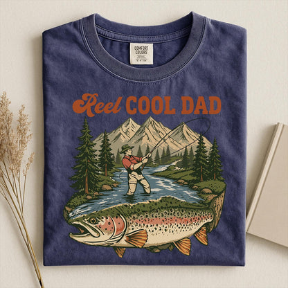 Comfort Colors Reel Cool Dad Shirt,Funny Fishing Dad Shirt, Reel Cool Dad Graphic Tee,  Vintage Dad Day T-shirt