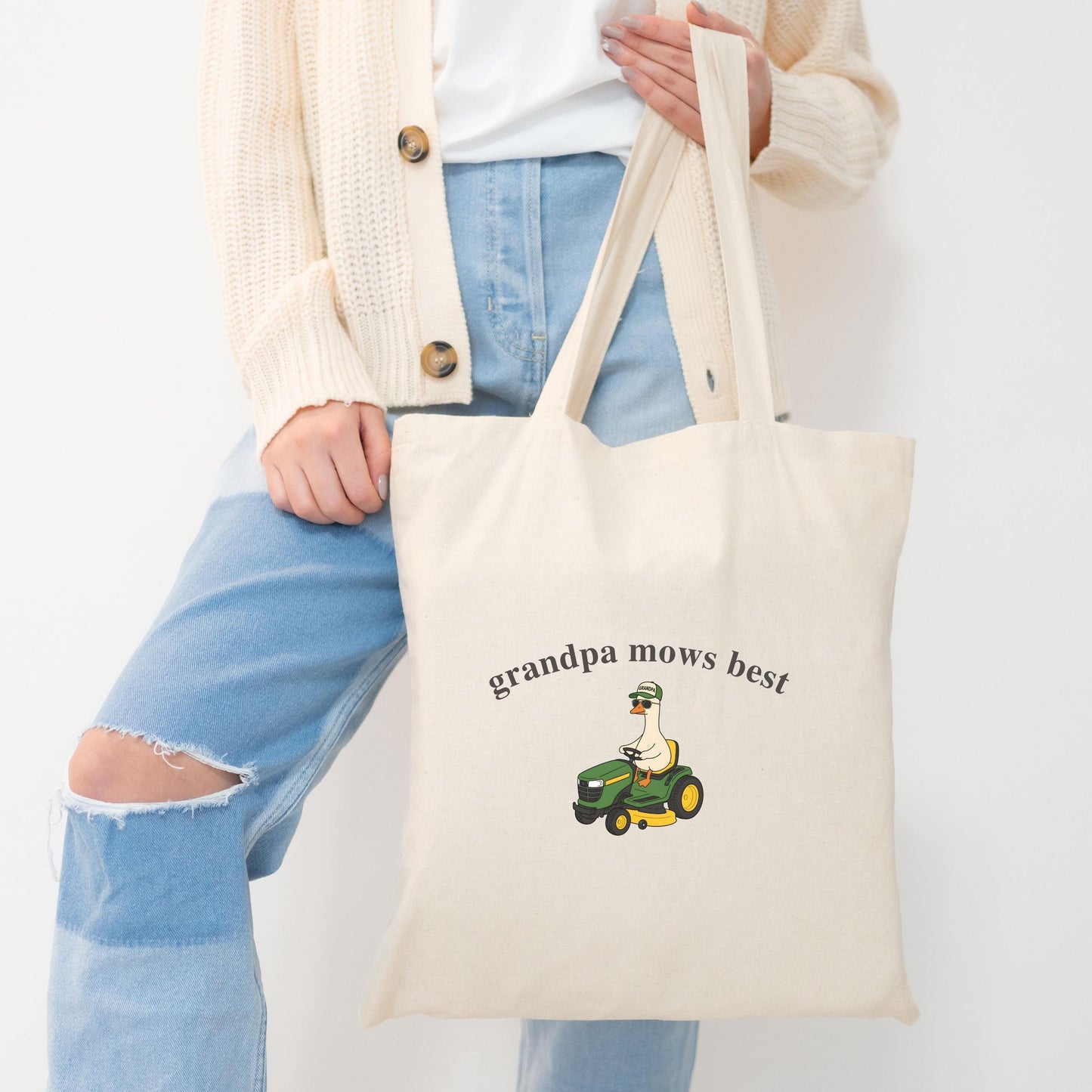 Comfort Colors Grandpa Mows Best, Funny Goose Father's Day Gift,Goose Lawn Mower Tee,Father's Day Shirt for Grandpa, Gift for Grandpa