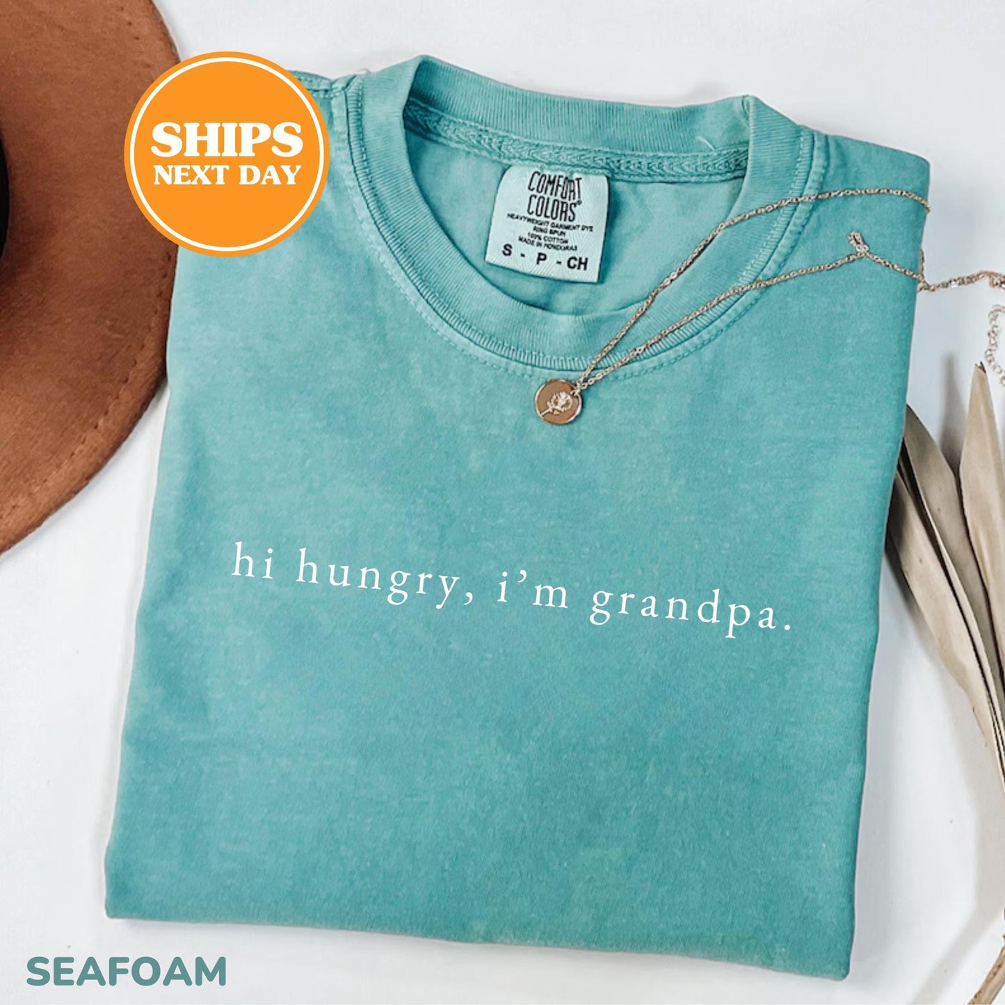 Comfort Colors® Hi Hungry I'm Grandpa Shirt, Grandpa Gift, Funny Grandpa Shirt, Fathers Day Gift