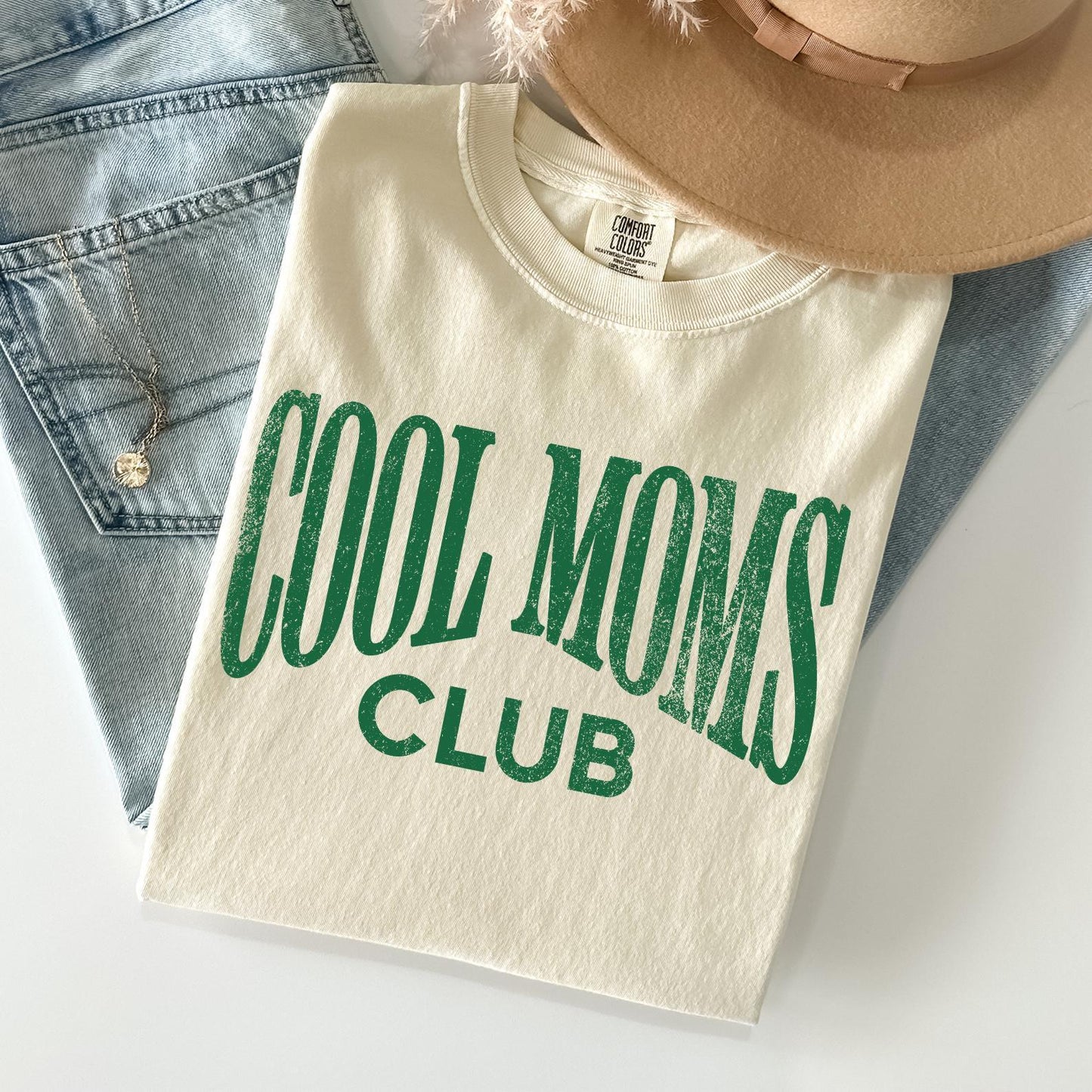 Cool Moms Club Shirt, Comfort Colors® Cool Mom T-Shirt, Striped Design Mom Life Shirt, Mother’s Day Gift, Gift for Mom, Trendy Mama T-shirts
