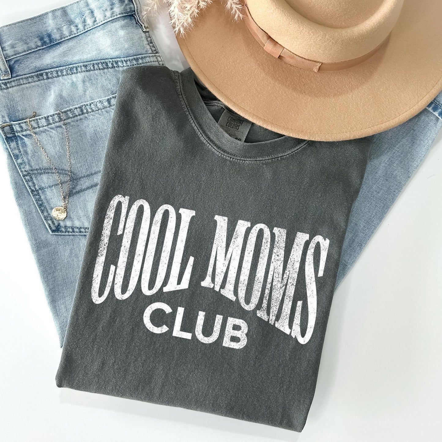 Cool Moms Club Shirt, Comfort Colors® Cool Mom T-Shirt, Striped Design Mom Life Shirt, Mother’s Day Gift, Gift for Mom, Trendy Mama T-shirts