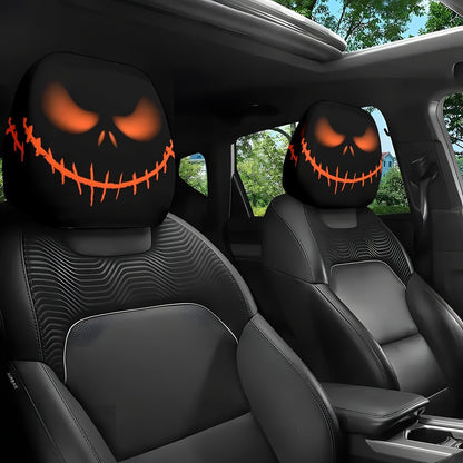 Halloween Car Headrest Cover Scary Face Universal Seat Protector Auto Decor