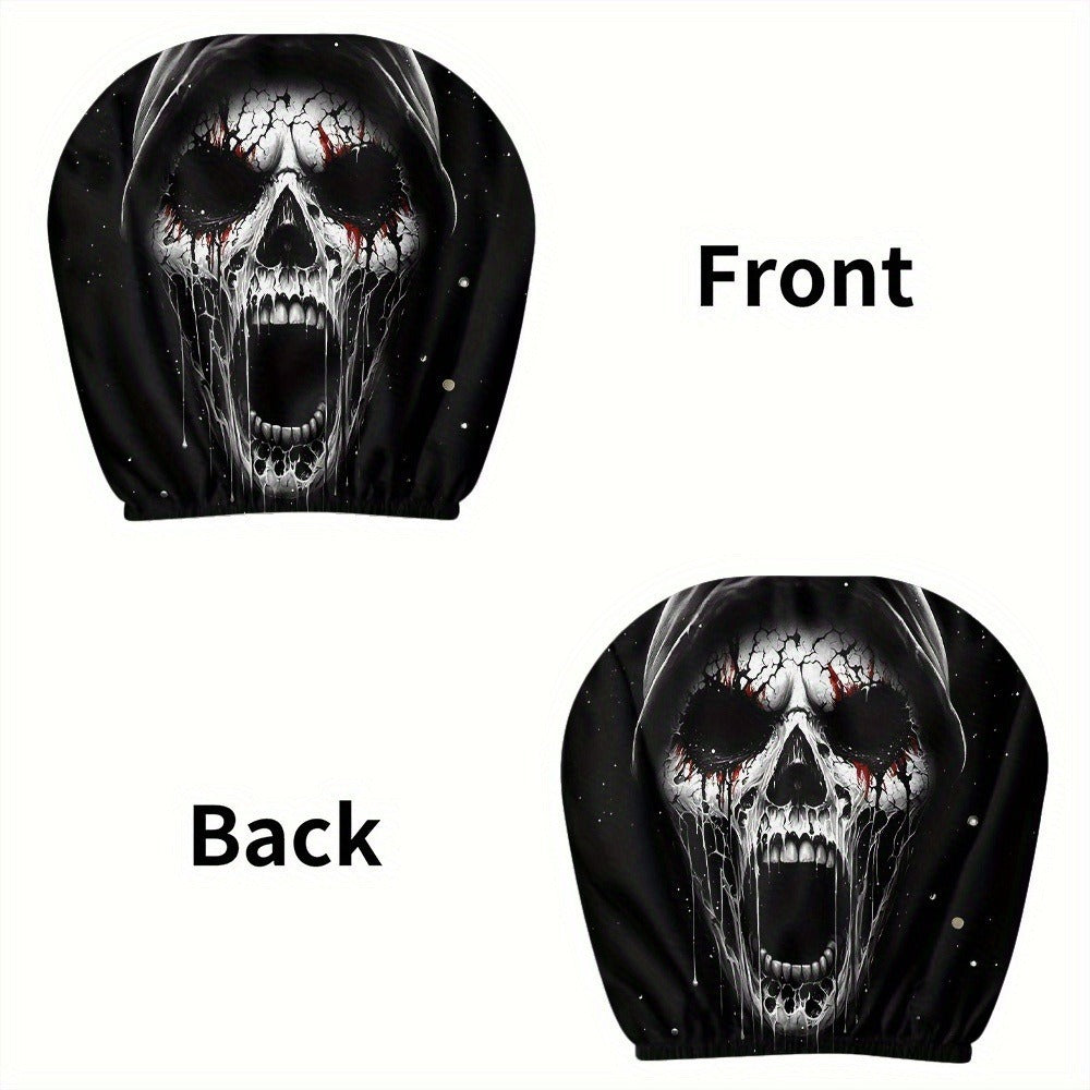 Horror Car Headrest Cover Universal Scary Face Seat Protector Halloween Auto Decor