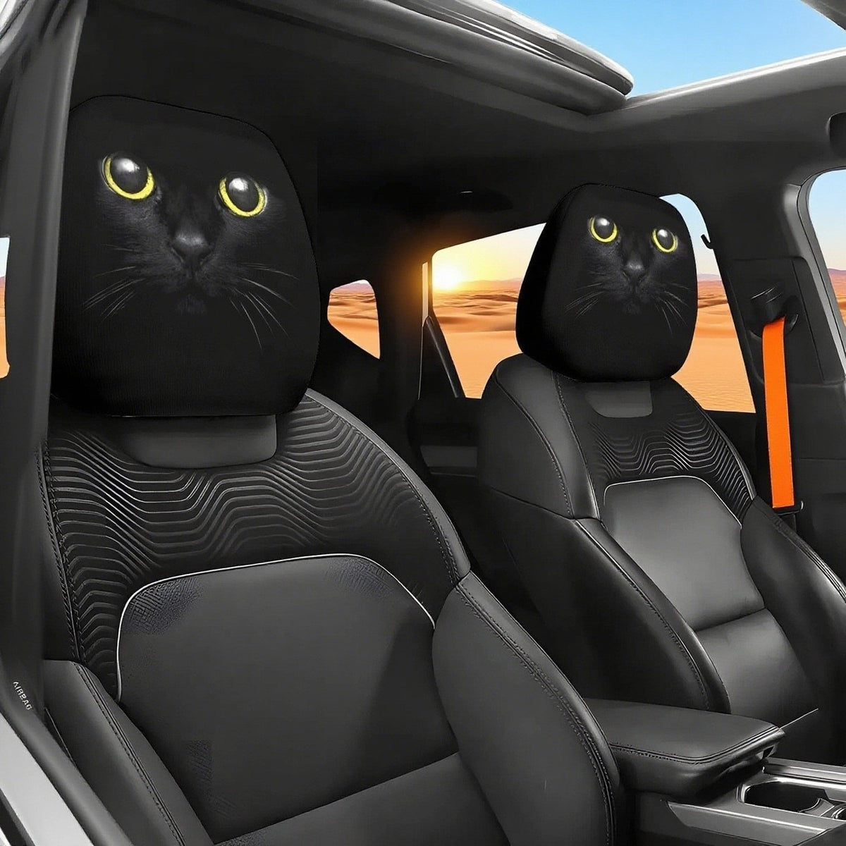 Halloween Car Headrest Cover Scary Face Universal Seat Protector Auto Decor
