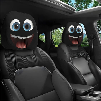 Halloween Car Headrest Cover Scary Face Universal Seat Protector Auto Decor