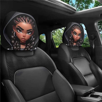 Horror Car Headrest Cover Universal Scary Face Seat Protector Halloween Auto Decor