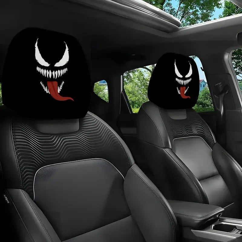 Halloween Car Headrest Cover Scary Face Universal Seat Protector Auto Decor