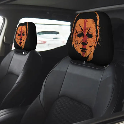 Halloween Car Headrest Cover Scary Face Universal Seat Protector Auto Decor