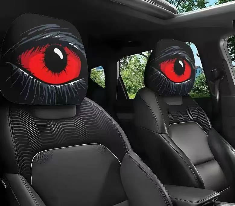 Halloween Car Headrest Cover Scary Face Universal Seat Protector Auto Decor