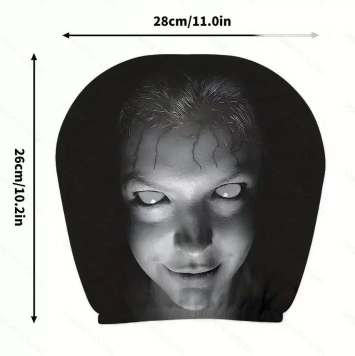 Halloween Car Headrest Cover Scary Face Universal Seat Protector Auto Decor