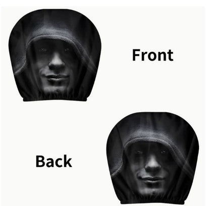 Horror Car Headrest Cover Universal Scary Face Seat Protector Halloween Auto Decor