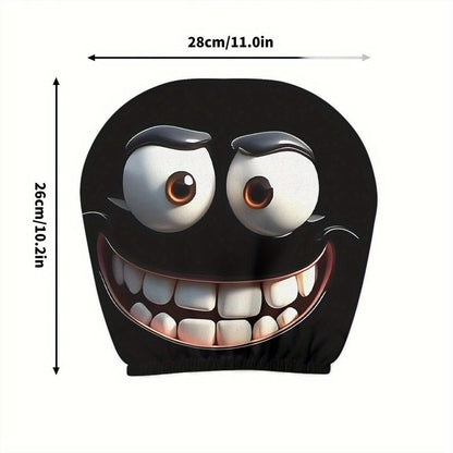 Halloween Car Headrest Cover Scary Face Universal Seat Protector Auto Decor