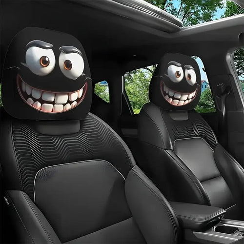 Halloween Car Headrest Cover Scary Face Universal Seat Protector Auto Decor