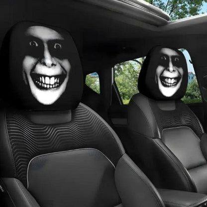 Halloween Car Headrest Cover Scary Face Universal Seat Protector Auto Decor